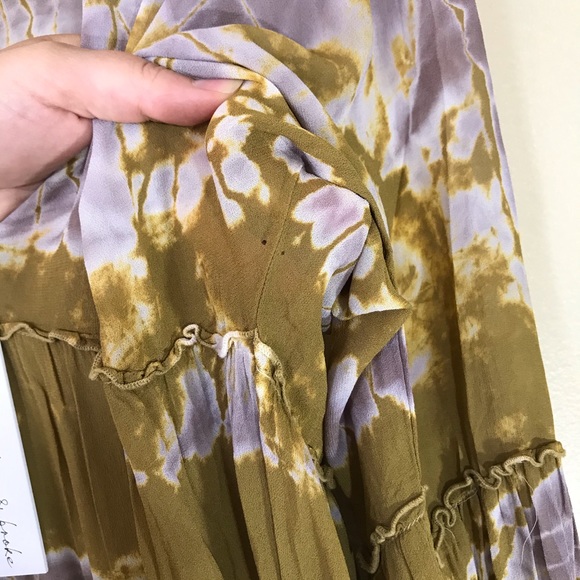 ⚡️SOLD⚡️Young Fabulous & Broke Dress Tie Dye Long Sleeve Long Maxi Tiered NEW - Picture 15 of 16